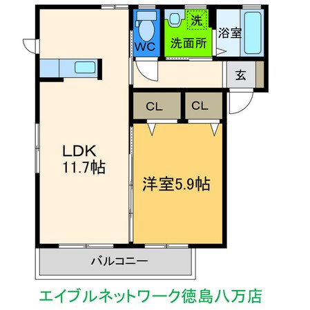 クラヴィエ南昭和Ｃの物件間取画像